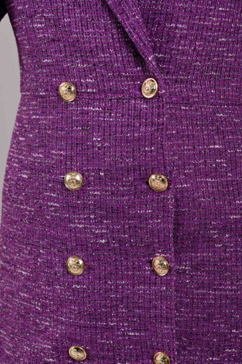 Vestido  tweed manga longa Perla - Roxo