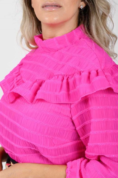 Blusa babado manga 3/4 Gracielle  - Pink