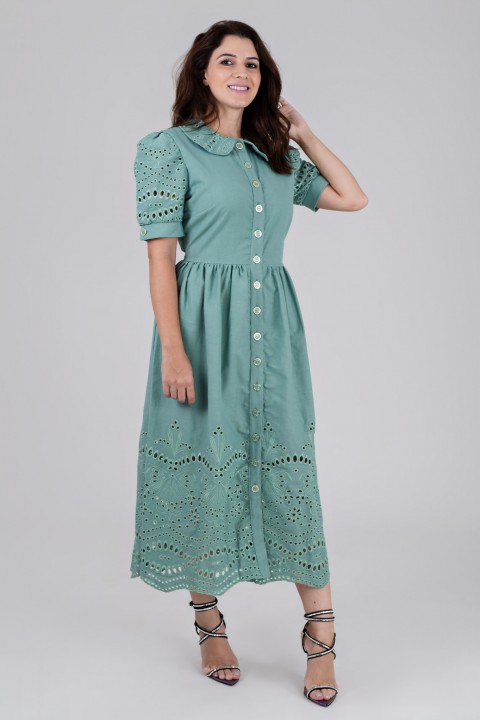 Vestido midi Verde Menta - Talita