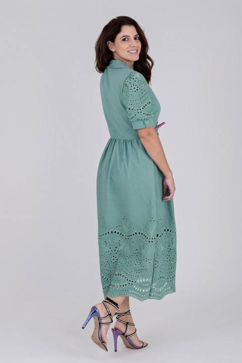 Vestido midi Verde Menta - Talita