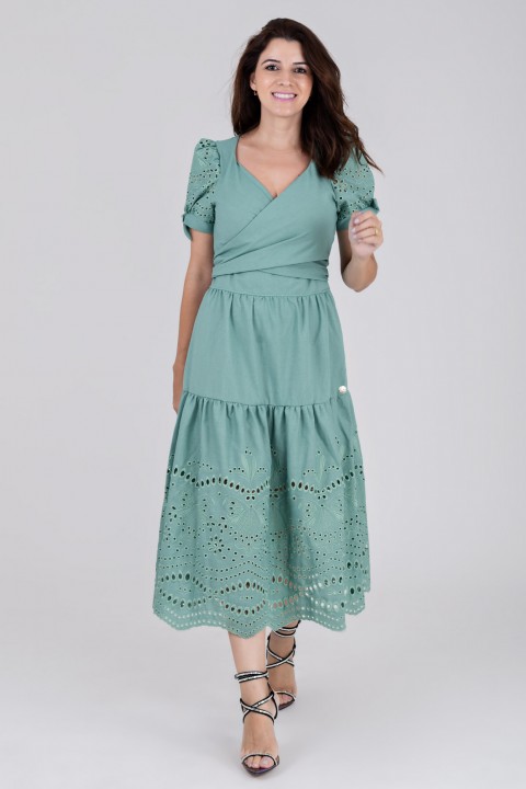 Vestido midi Verde Menta - Silvana