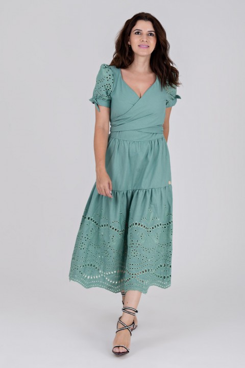 Vestido midi Verde Menta - Silvana