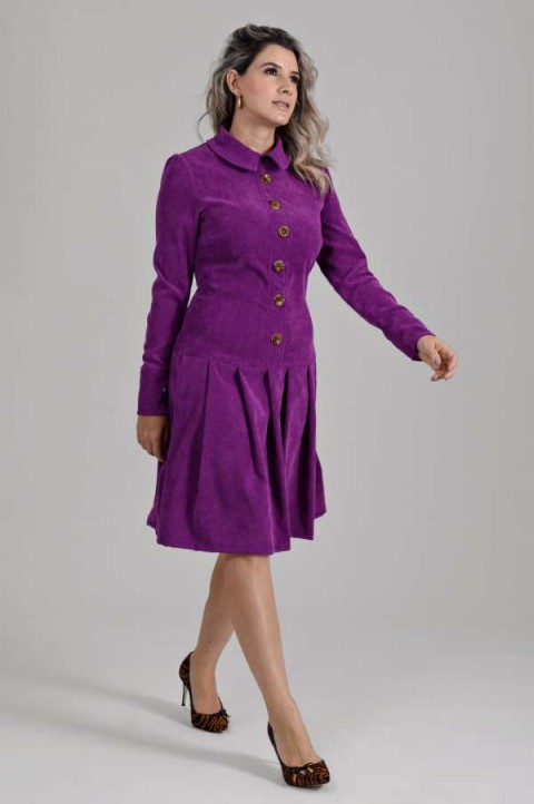 Vestido midi manga longa