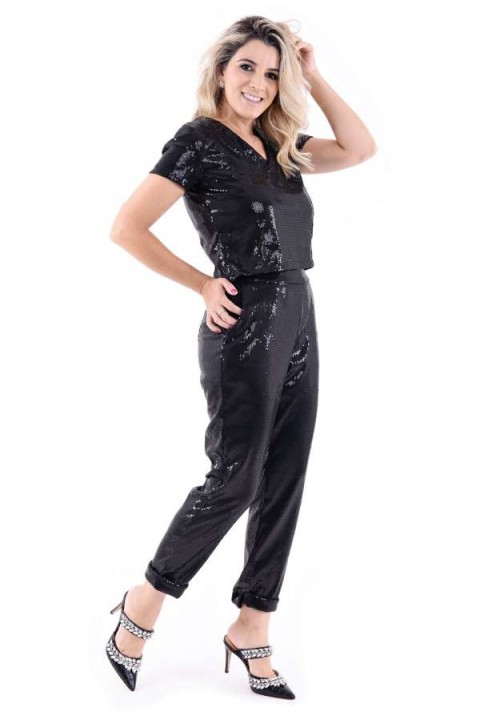 Blusa em Paitê Luna Preta Blusa em Paitê Luna Preta