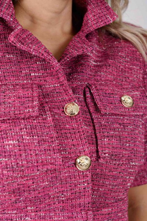 Blusa Tweed com manga 3/4 - Caroline Pink