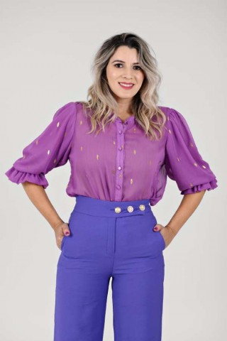 Blusa gola careca - Liliane Lilás