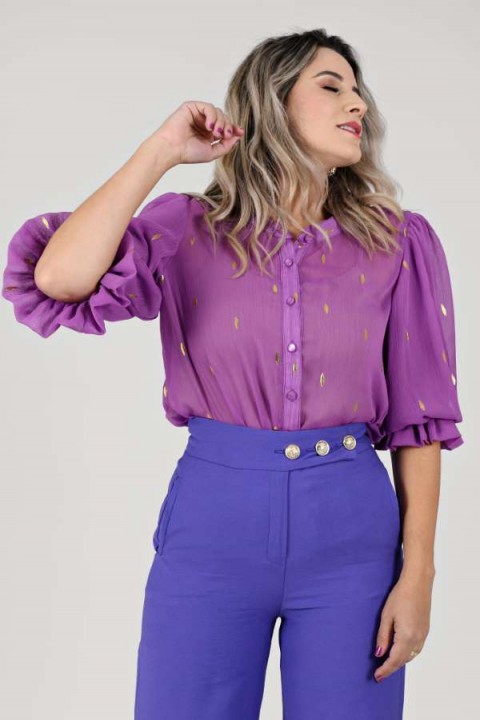 Blusa gola careca - Liliane Lilás